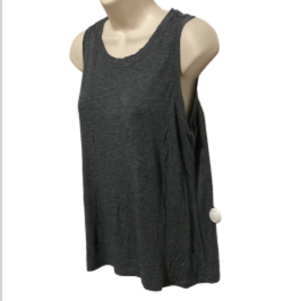 HALOGEN Keyhole Slit Back Heather Gray Layering Lightweight Tank Women Small